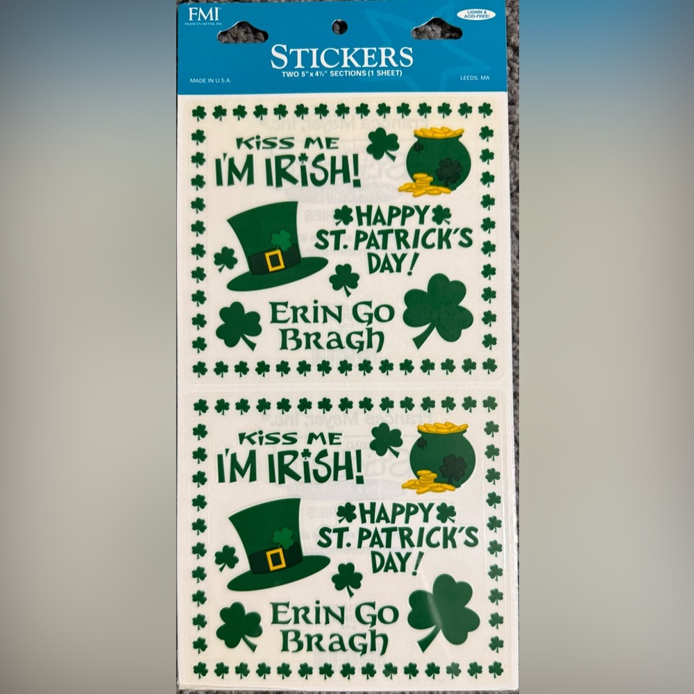 $2 St. Patrick's Day Stickers. New. $2 WITH ANY $10 ORDER OR MORE